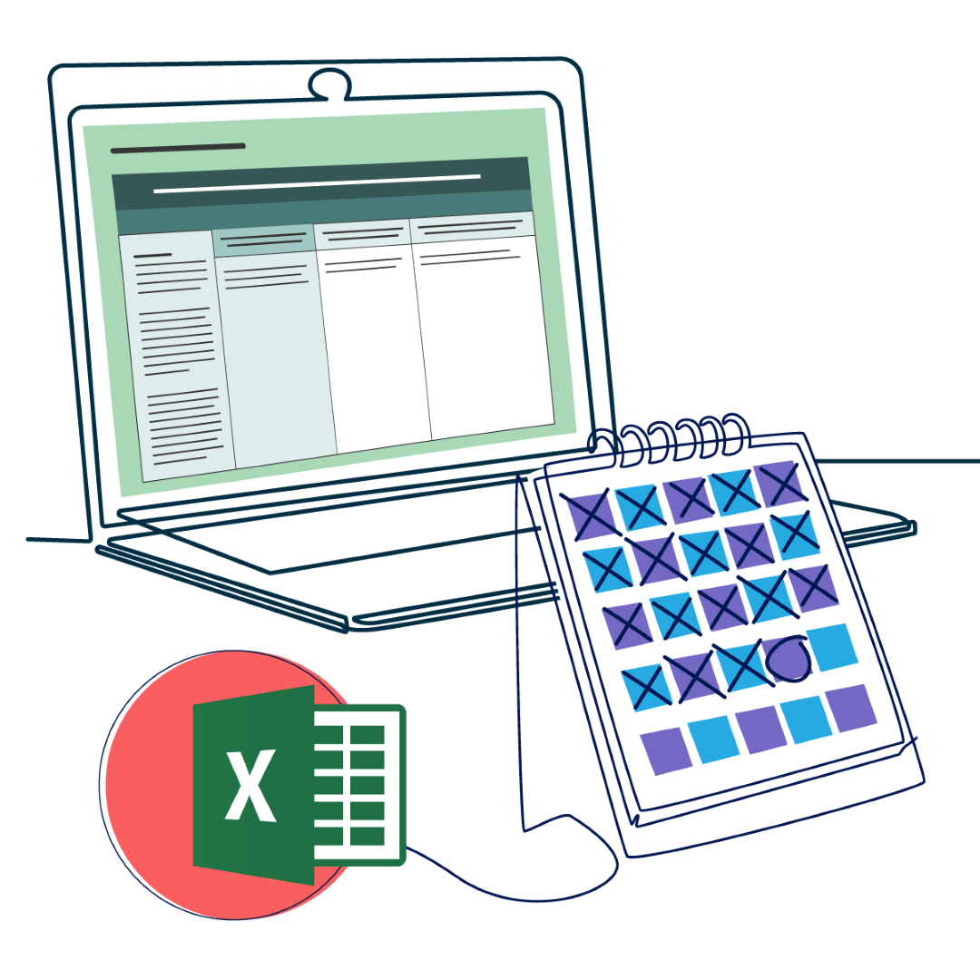 Digital toolkit interface redesign with spreadsheet visuals